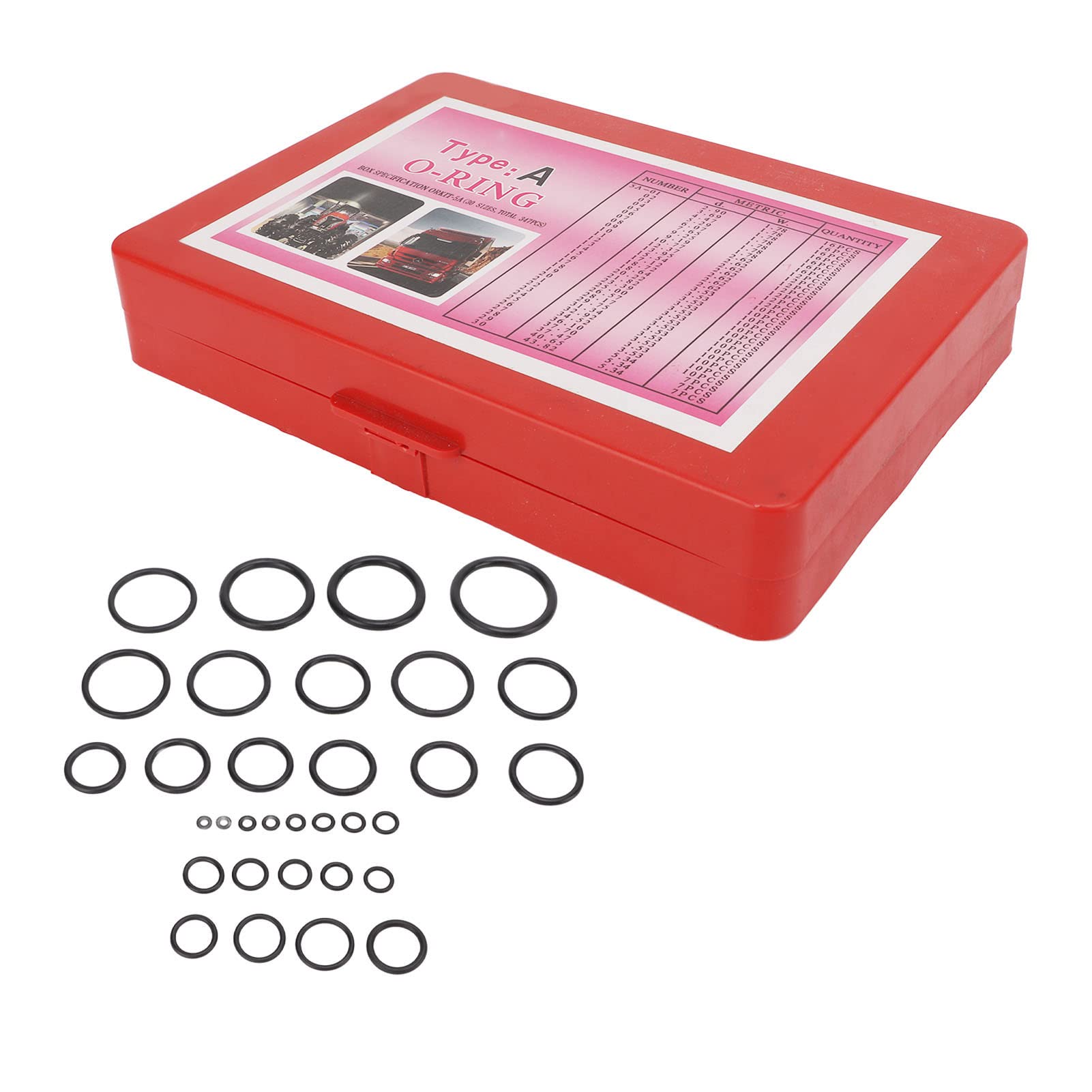 347 piezas Kit de sello de junta tórica de goma Juego surtido de juntas de arandela universal para maquinaria de grifos de tuberías automotrices