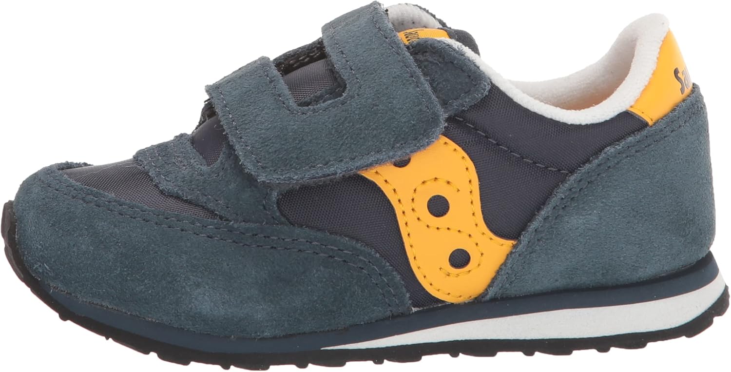 Saucony Unisex-Child Baby Jazz Hook & Loop Seasonal Sneaker Little Kid (4-8 Years) 10.5 Little Kid Navy/Yellow