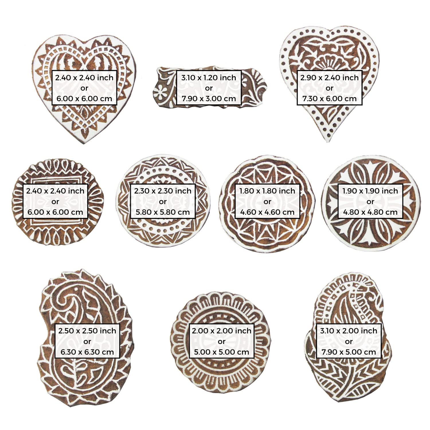 Tampon Bois Papillon – Impression Artisanale Indienne – Motif Mehndi Et Scrapbooking