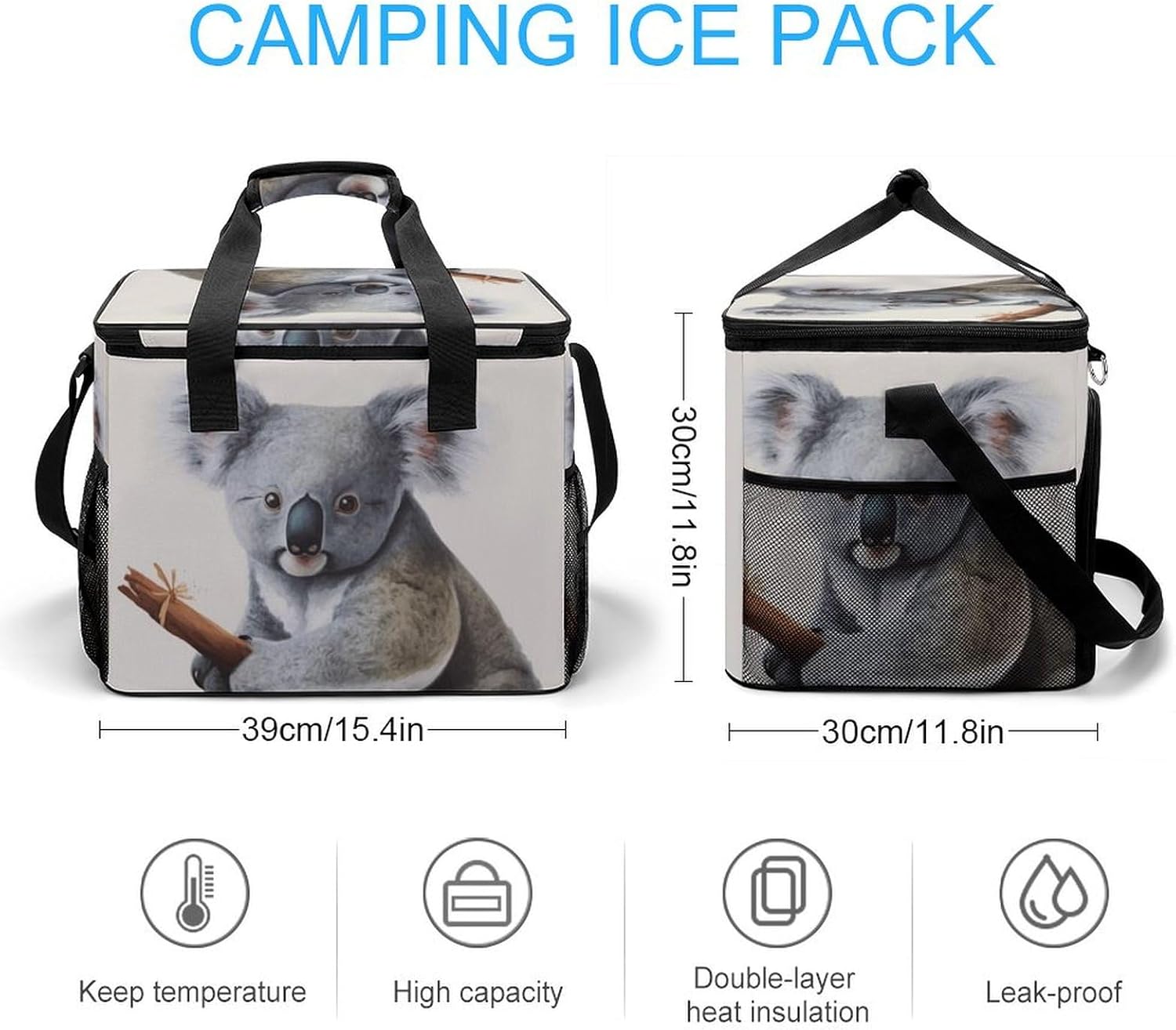 Cooler Bags Insulated for Travel, Koala and Butterfly Print Soft Cooler Bag,Insulated Lunch Bag for Camping/Beach/Outdoor/Picnic