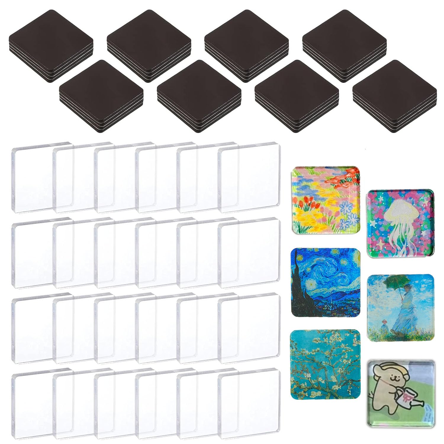 Aimants vierges en acrylique anti-chute pour fixer vos photos sur le frigo