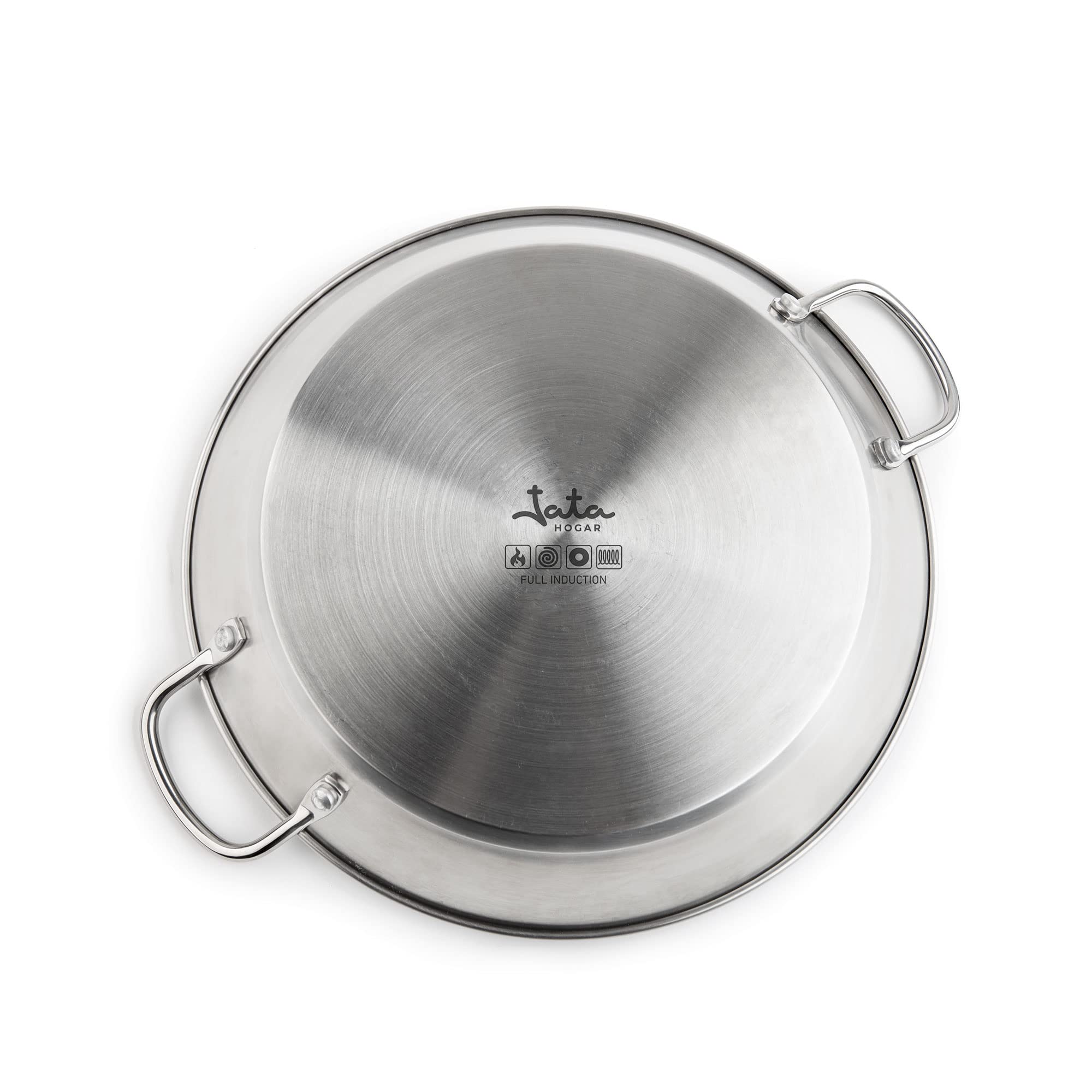 Jata HPAE2132 - Paellera Inducción de Acero Inoxidable, Apta para Todas las Cocinas, también Inducción, Apta para Horno, Recubrimiento Antiadherente, Fácil limpieza, Diámetro de 32 cm