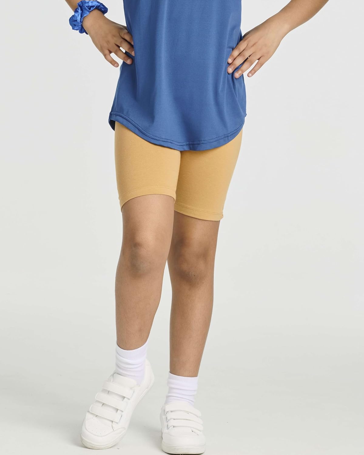 Real Essentials 5 Pack: Girls Cotton Spandex Biker Short Cartwheel Dance Shorts Athletic Under Dress Gymnastics (Ages 4-18) - Image 2