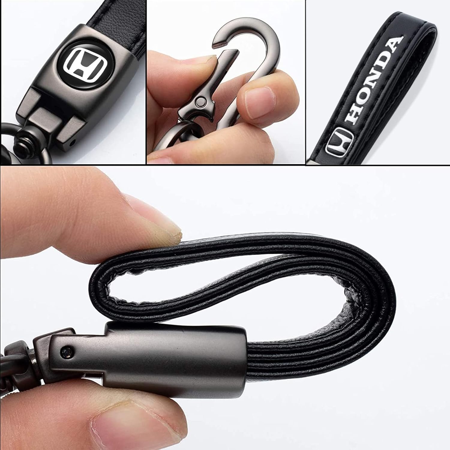 Leather Car Keychain Keyring for Baseball Fans, Car Key Fob Holder Keychain Lanyard for Baseball Fans - Image 2