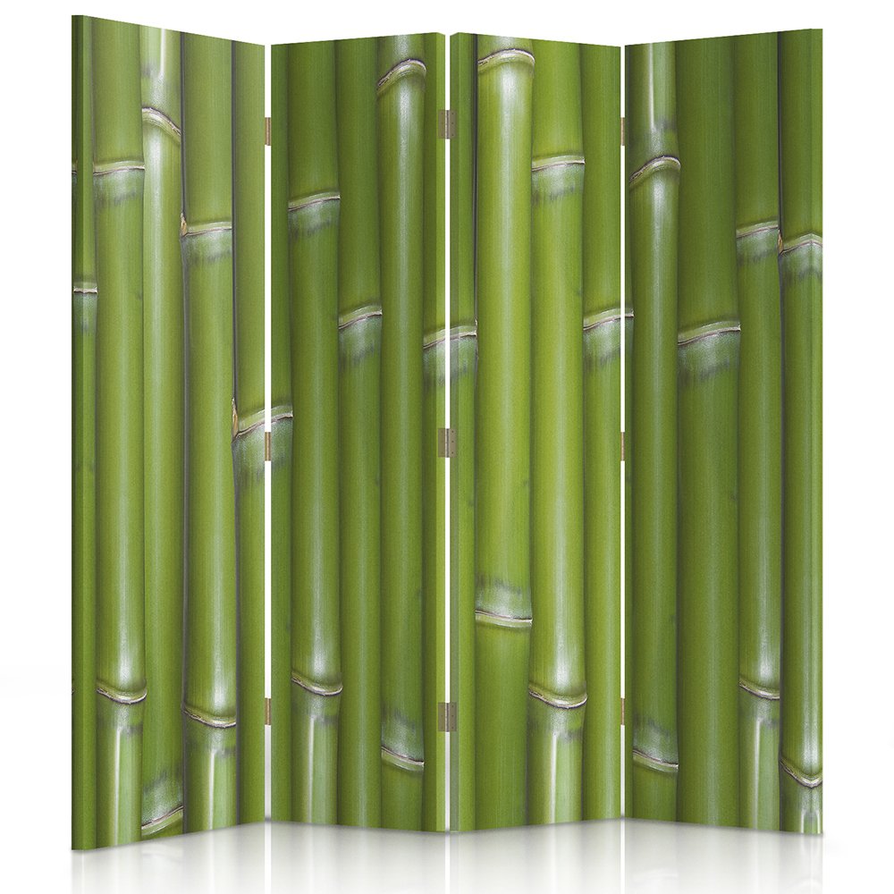 Feeby Paravent déco 4 pans Zen 145x150 cm Une Seule Côté Cloison de séparation Écran Pliant Foto Paravent Interieur Décoratif Mur Espagnol Impression sur Toile Chambre d'enfant Salon Bureau Vert
