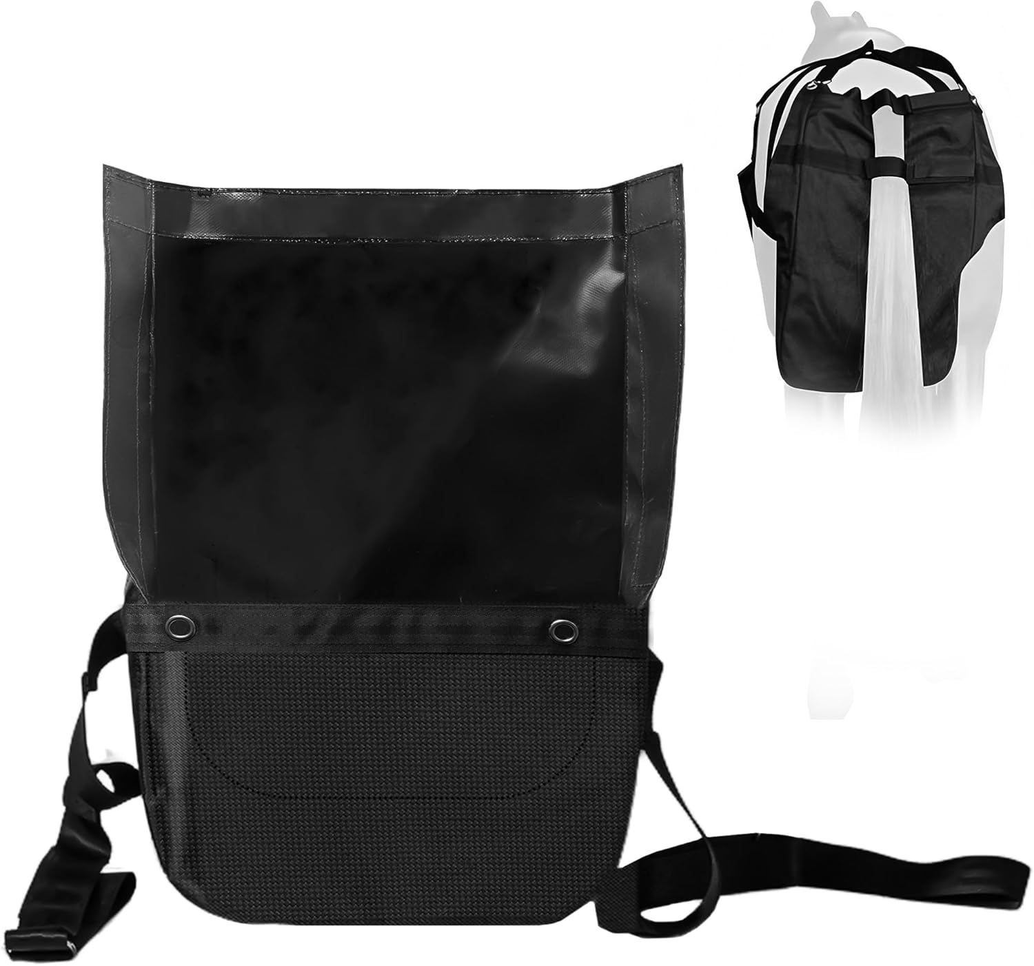 THOUSAND SUNNY Oxford Horse Poop Bag Catcher, Reusable Heavy Duty Horse Manure Bag with Adjustable Buckles Racecourse Farm Street Riding for 47"- 56" Tall