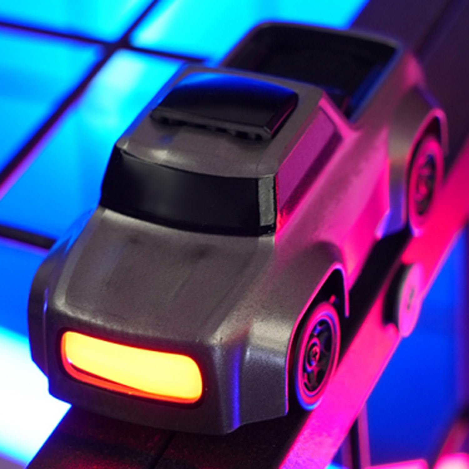 1/64 RC MINI High Speed Desktop Drift Car Q197 2.4Ghz Remote Control Four Wheel Drive Car Model RTR Battery Colorful Lights Hobby Grade Model for Adult Hobby(Gray)