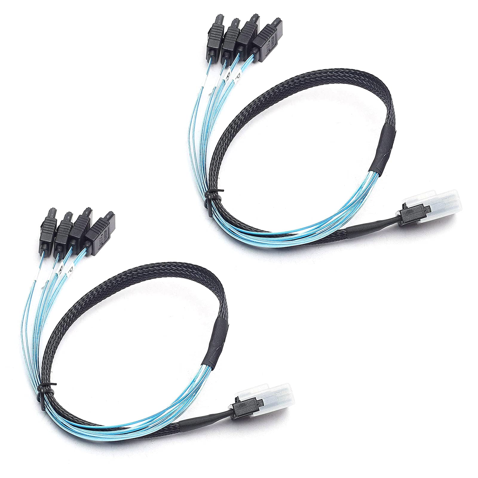 Mini SAS vers 4-SATA SFF-8087 câble conversion interne répartiteur 50cm DEVMO lot de 2 - 5