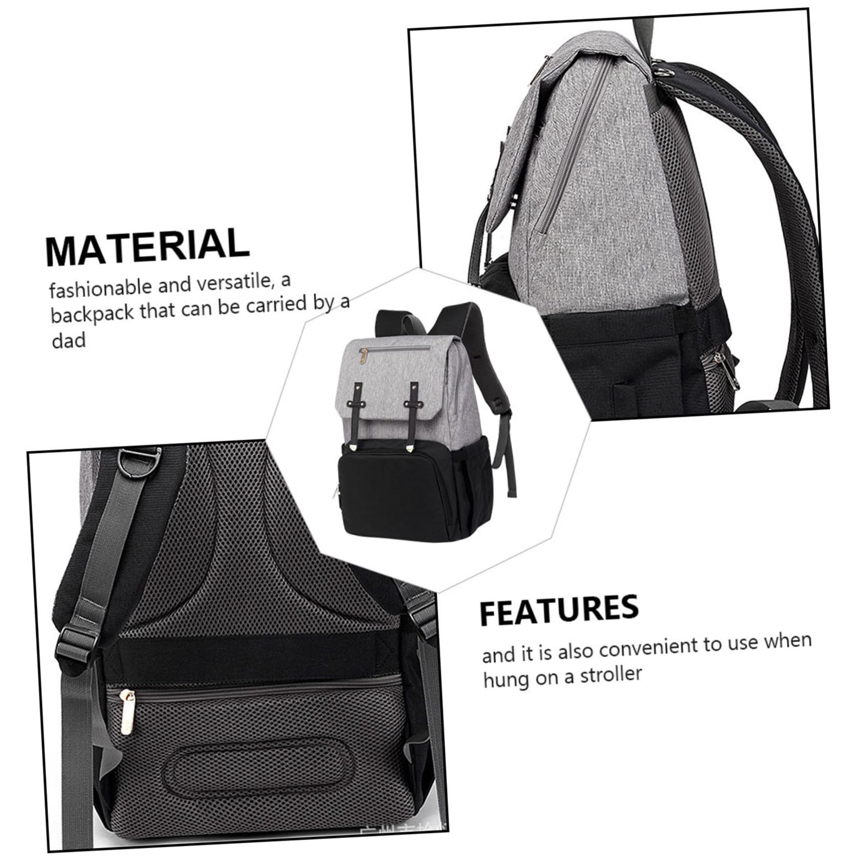Toddmomy Doppelte Schultertasche für Mütter Multifunktionsrucksack aus Oxford Stoff Großer Reiserucksack mit Verschleißfestem Material zum Einkaufen und Ausgehen
