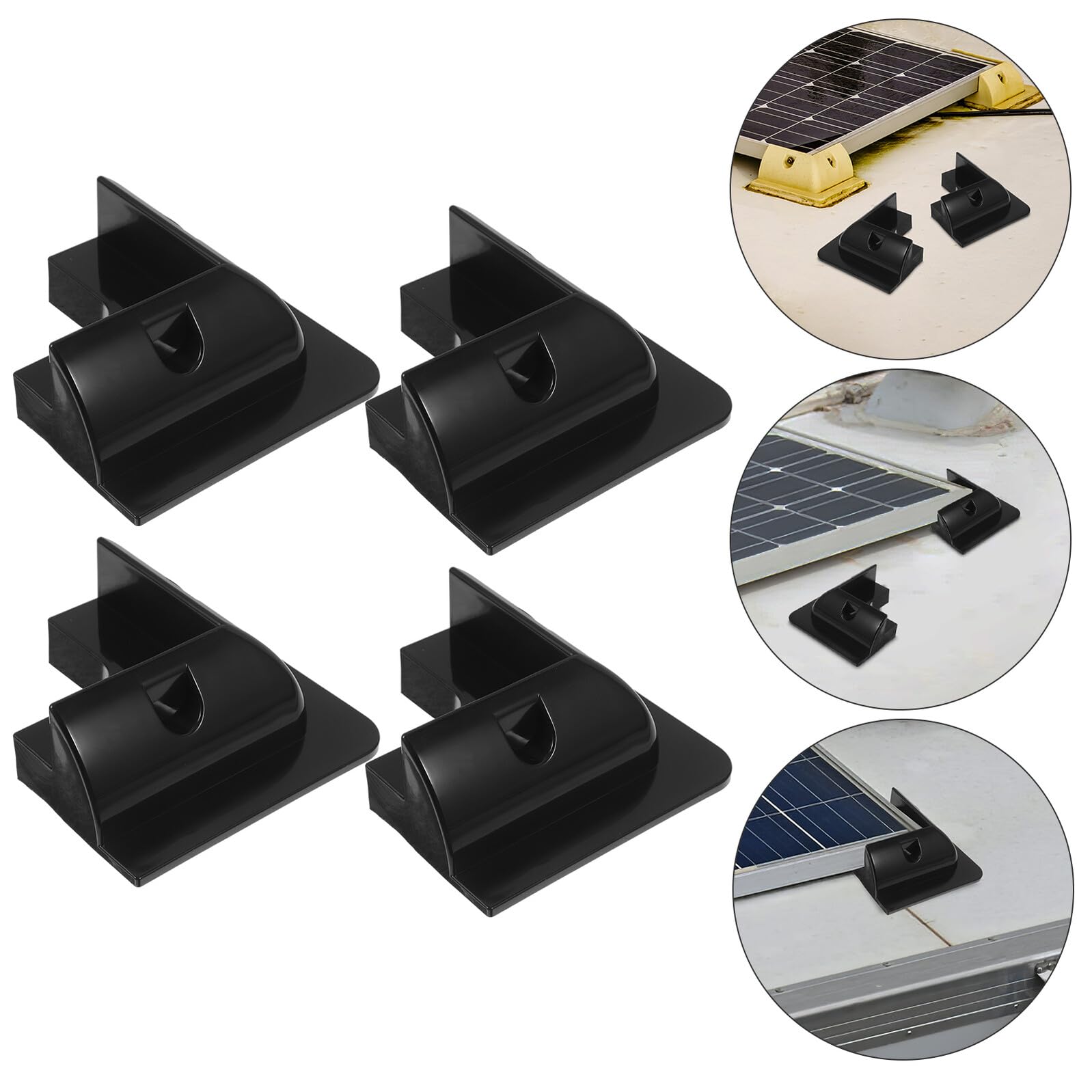 Soporte para Panel Solar Rv sin Taladro Montaje Fácil con Estructura Ventilada Resistente y Seguro Kit para Caravanas y Color Negro