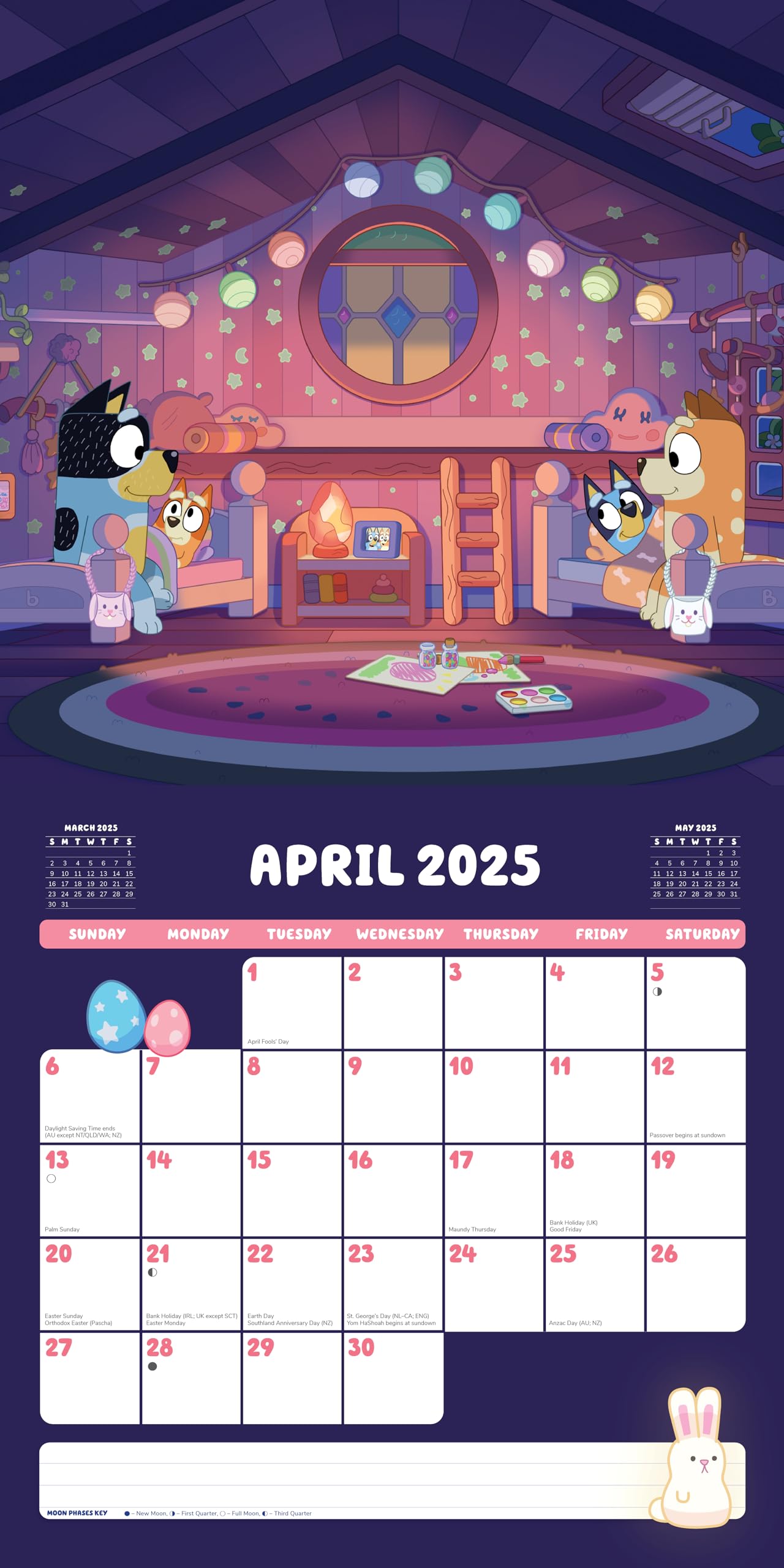 2026 Wall Planner 2025 CALENDAR BLUEY Month To View Family Organiser ...