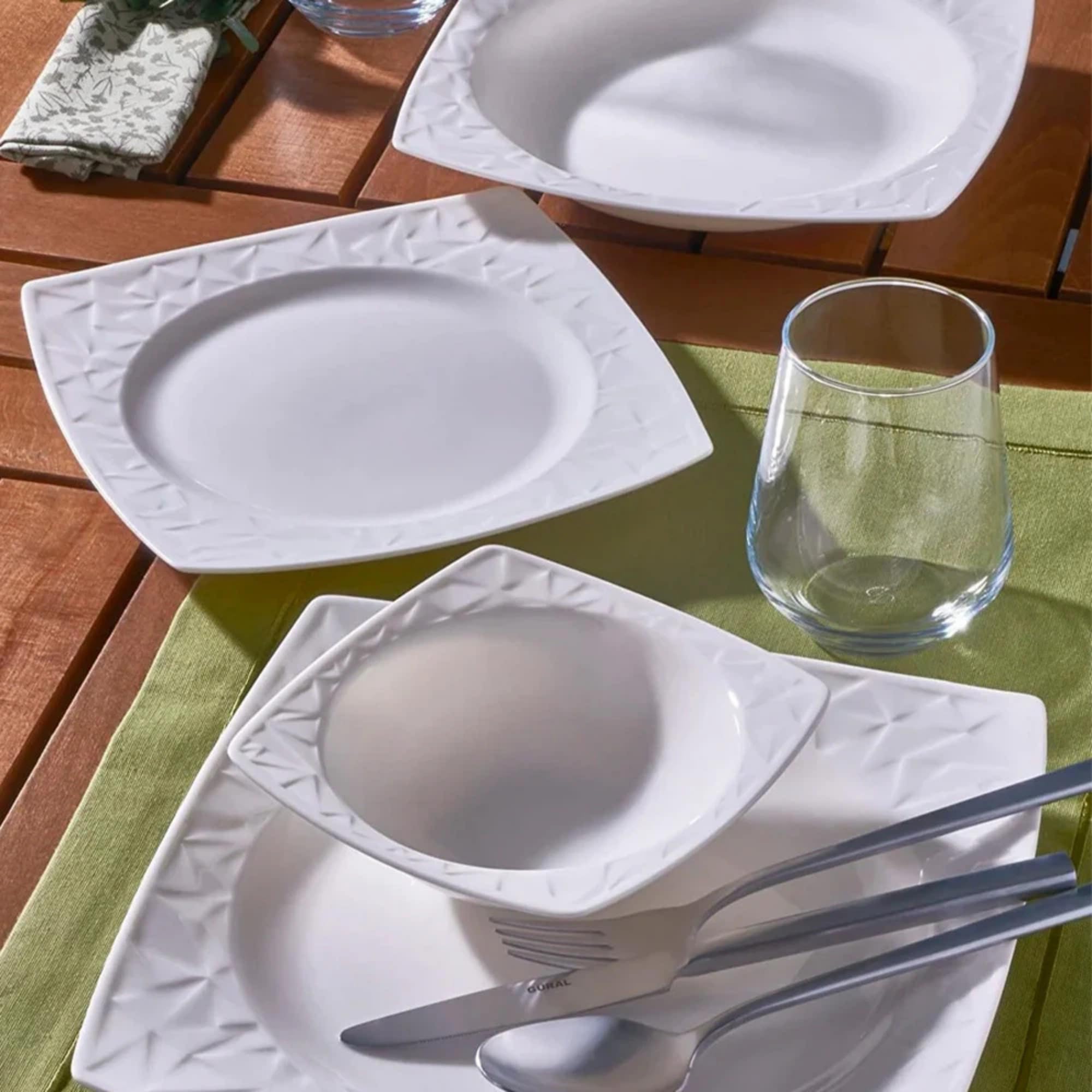 NORDIC SCHILLER Porzellan Tafelservice, 6 Personen, 24-tlg., Vivente Series, Elegant Geschirr Set, Teller Set, Suppenteller, Essteller, Dessertteller, Servierteller, Geschirrsets