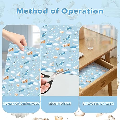 Vista 4 de SCENTORINI - Forros para cajones perfumados con aroma a talco de bebé, 6 hojas de papel fragante, hojas de papel no adhesivas para armario, cajones