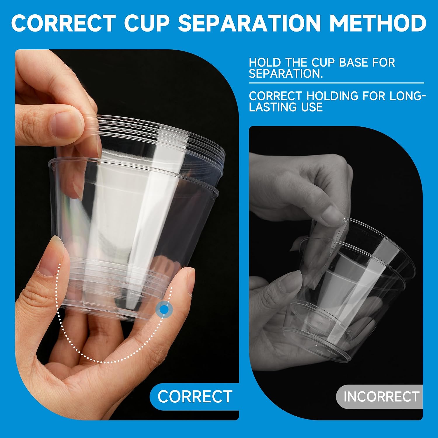 RACETOP 9 oz Clear Plastic Cups 100 packs, Disposable Plastic Party Cups Tumblers, Cocktail Cups, Perfect for Parties, Wedding and Events
