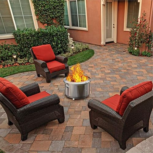 Miniatura 8 de Onlyfire - Cuenco de fuego de acero inoxidable sin humo de 24 pulgadas, estufa de leña portátil con asas desmontables para acampar en el patio