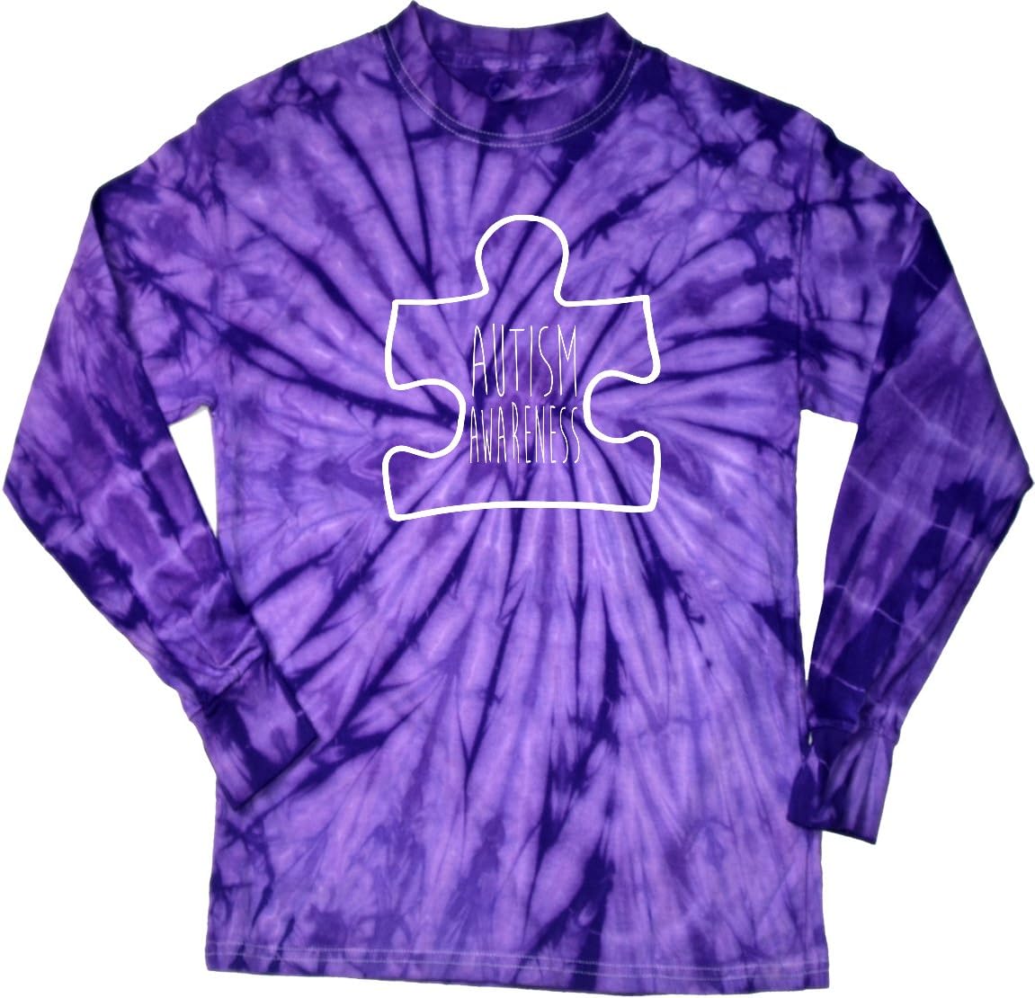 Buy Cool Shirts Autism Awareness White Puzzle Long Sleeve Tie Dye
