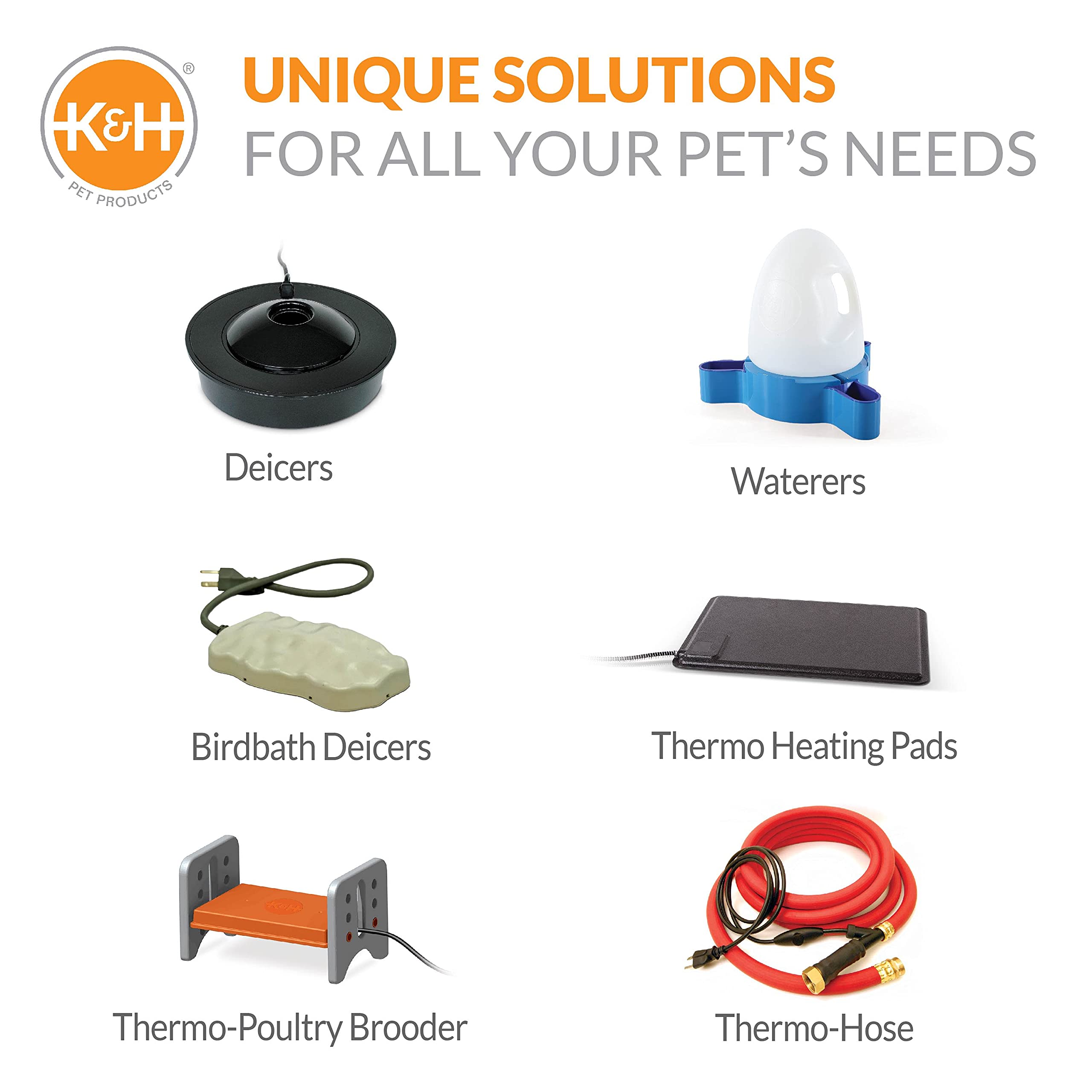 K&H Pet Products Thermo-Pond Climate - Descongelador Sumergible para Estanque Gris, 8 x 8 Pulgadas, 300 W, 1 Unidad (Paquete de 1)