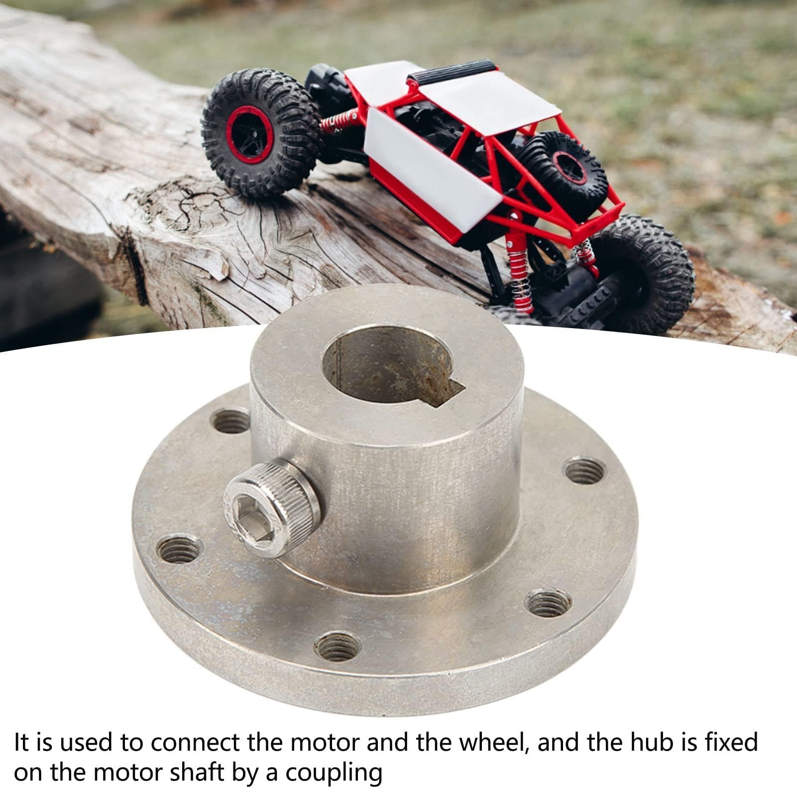 Buje de llave de acero inoxidable, conector de acoplamiento de brida 18014 de 14 mm, piezas de repuesto de acoplamiento de eje RC con ranura de cadena para accesorio RC