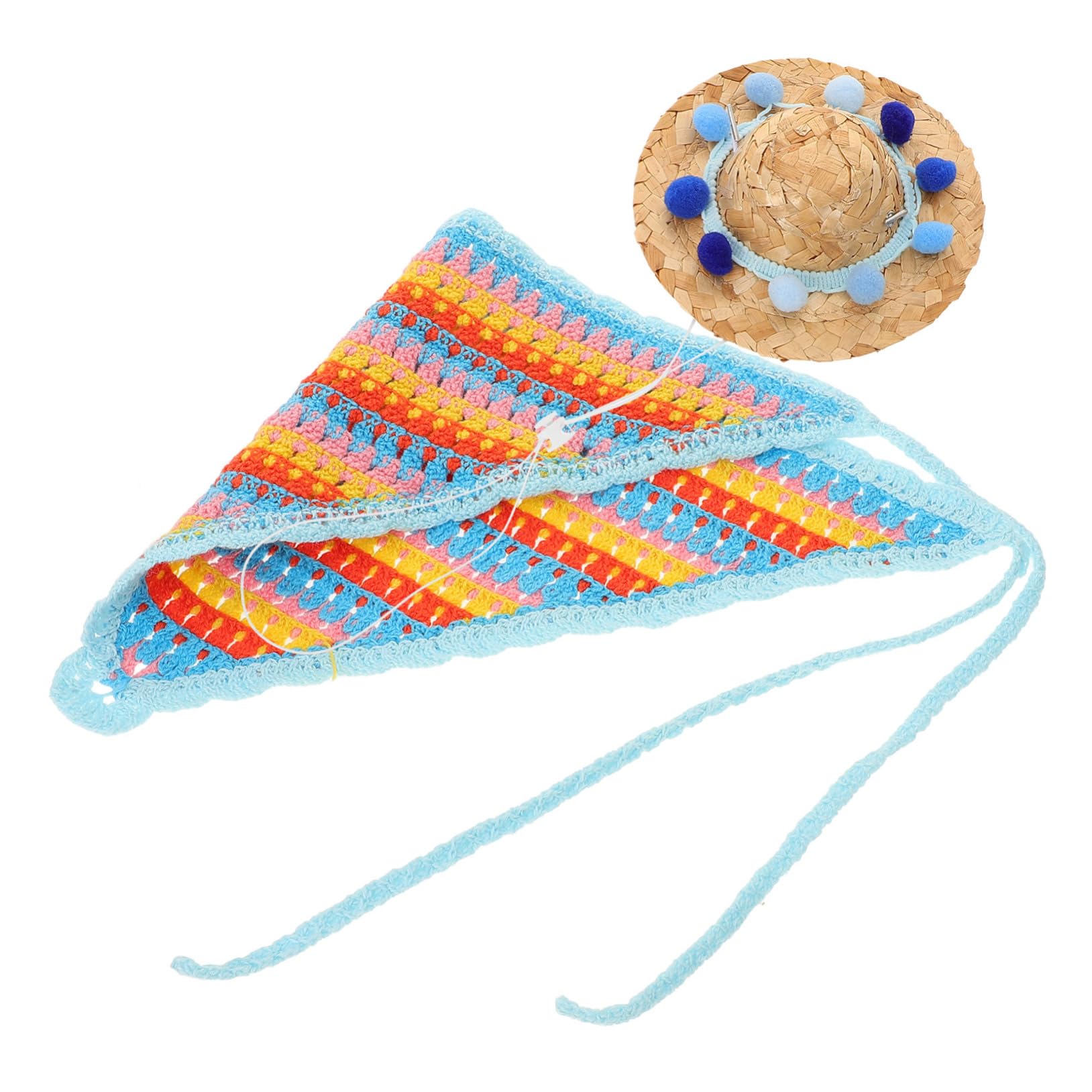 Toyvian 1ensemble Chapeau pour Chien avec Bandana De Costume pour Animaux De Compagnie Accessoire Photographique pour Sorties Et avec Pompon
