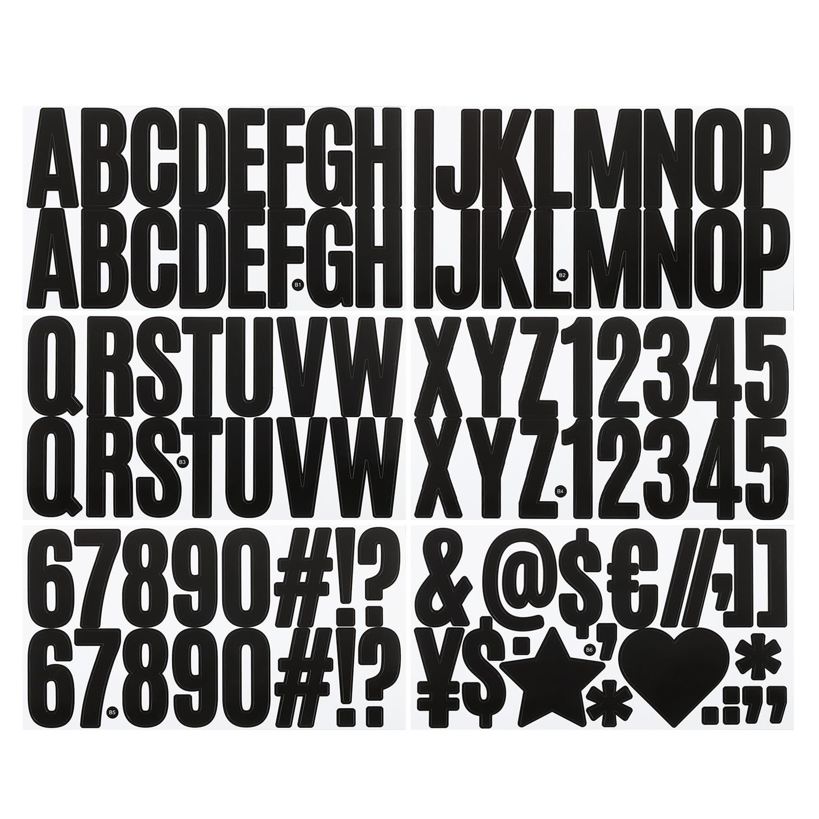 PATIKIL Vinyl Letters Numbers Stickers Kit, 486 Stuks 6 Vellen