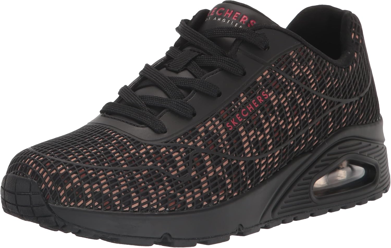 Skechers Women's UNO-Wild N Free Sneaker, BKLD, 6.5