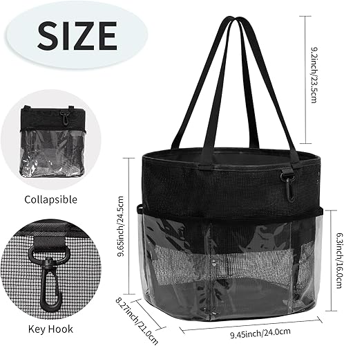 Miniatura 3 de Neceser de viaje, bolsa de aseo de gran capacidad para mujeres y hombres, bolsa de malla para ducha, organizador de ducha de secado rápido,