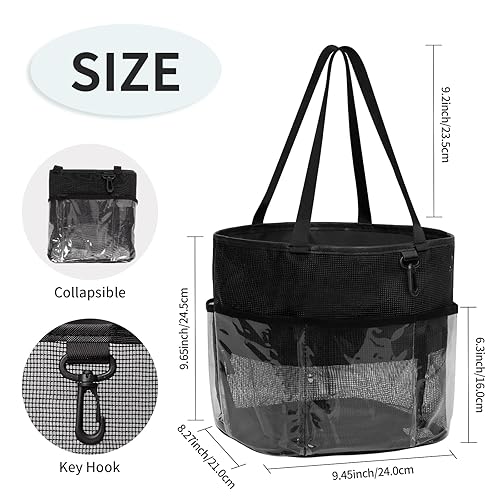 Miniatura 3 de Neceser de viaje, bolsa de aseo de gran capacidad para mujeres y hombres, bolsa de malla para ducha, organizador de ducha de secado rápido,