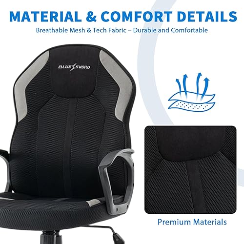 Miniatura 4 de Ergonomic Office Chair, Home Office Desk Chairs with Breathable Mesh Fabric and 360 Rotating Wheel Adjustable Height Computer Chair with Gently Tilt