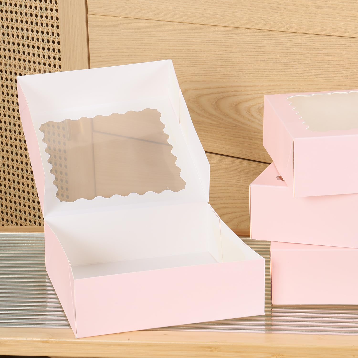Amazon.com: PFAMKEER 60 pcs Pink Cookie Box,6x6x2.5 Inch Bakery