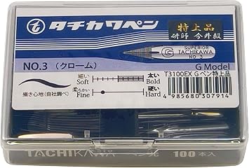 Tachikawa Pen Nib T3G Pen Premium Quality, Pack of 100 T3100EX