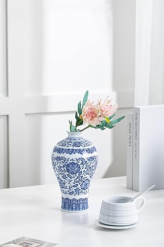 Miniatura 2 de Jarrón azul y blanco, jarrones azules para decoración del hogar, florero chinoiserie, porcelana azul y blanca, jarrón de cerámica para el hogar,