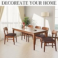 Vista 21 de Juego de 4 fundas de asiento para sillas de comedor de piel sintética, impermeables, fundas elásticas para sillas de comedor, cocina, hotel, fundas