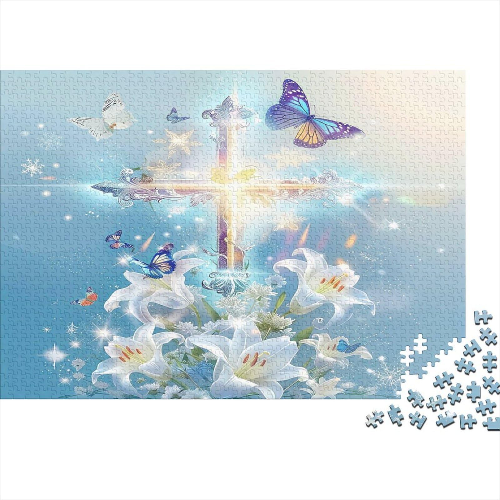 Fantasy Floral Butterflies 1000 Piece Jigsaw Puzzle Paper for Adults Dreamy Pastel Art Jigsaw Puzzle for Family Relaxing Home Decor Gift 38x26cm/1000pcs โ image 1