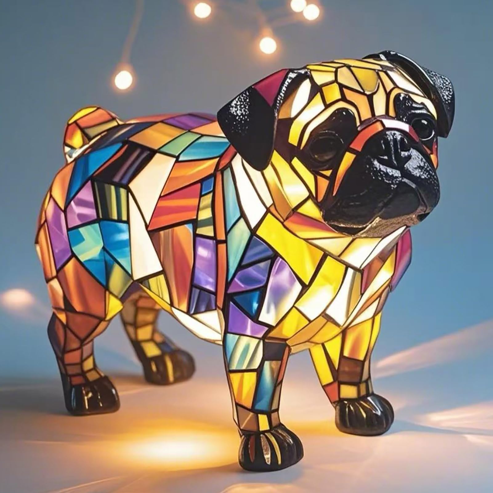 Dog series LED night lights, Corgi lamps and Teddy lamps, resin creative pug lamp desktop ornaments, cute pet dog theme table lamps with a warm atmosphere, is the first choice gift for dog lovers