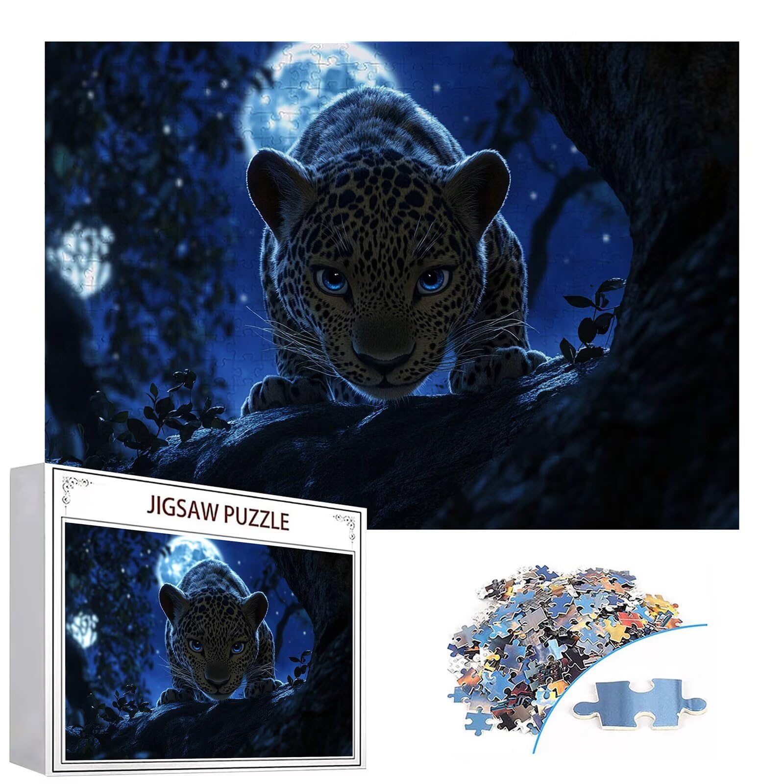 Puzzle 4000 elementów leopard puzzle dla dorosłych las 141x87cm Unikalne rzemiosło klasyczne 3D drewniane układanki do rodzinnych gier aktywnych, układanka do samodzielnego wykonania nawet do