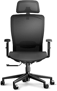 ErgoChair Pro - Cadeira de escritório ergonómica giratória para computador com suporte lombar, apoio de cabeça 2D, encosto resistente de 300 libras, encosto com bloqueio, almofada de assento