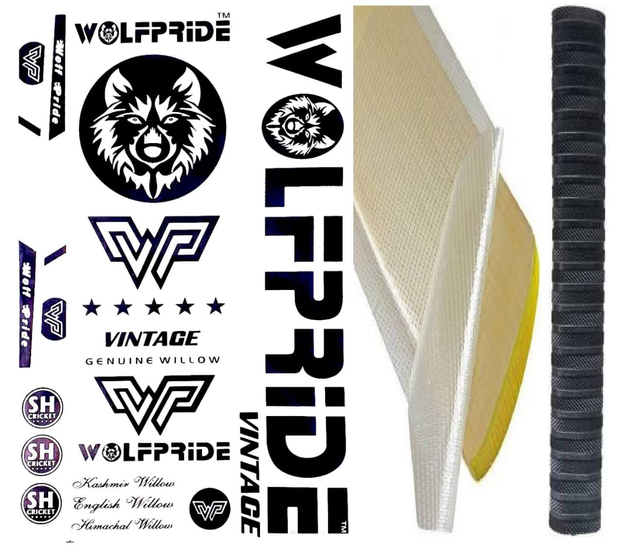 Wolf Pride Vinyl Cricket Bat Sticker (Vintage, White Sticker, Black Grip, 1 Fiber Sheet) (B09K67VZWX) Amazon Price History, Amazon Price Tracker