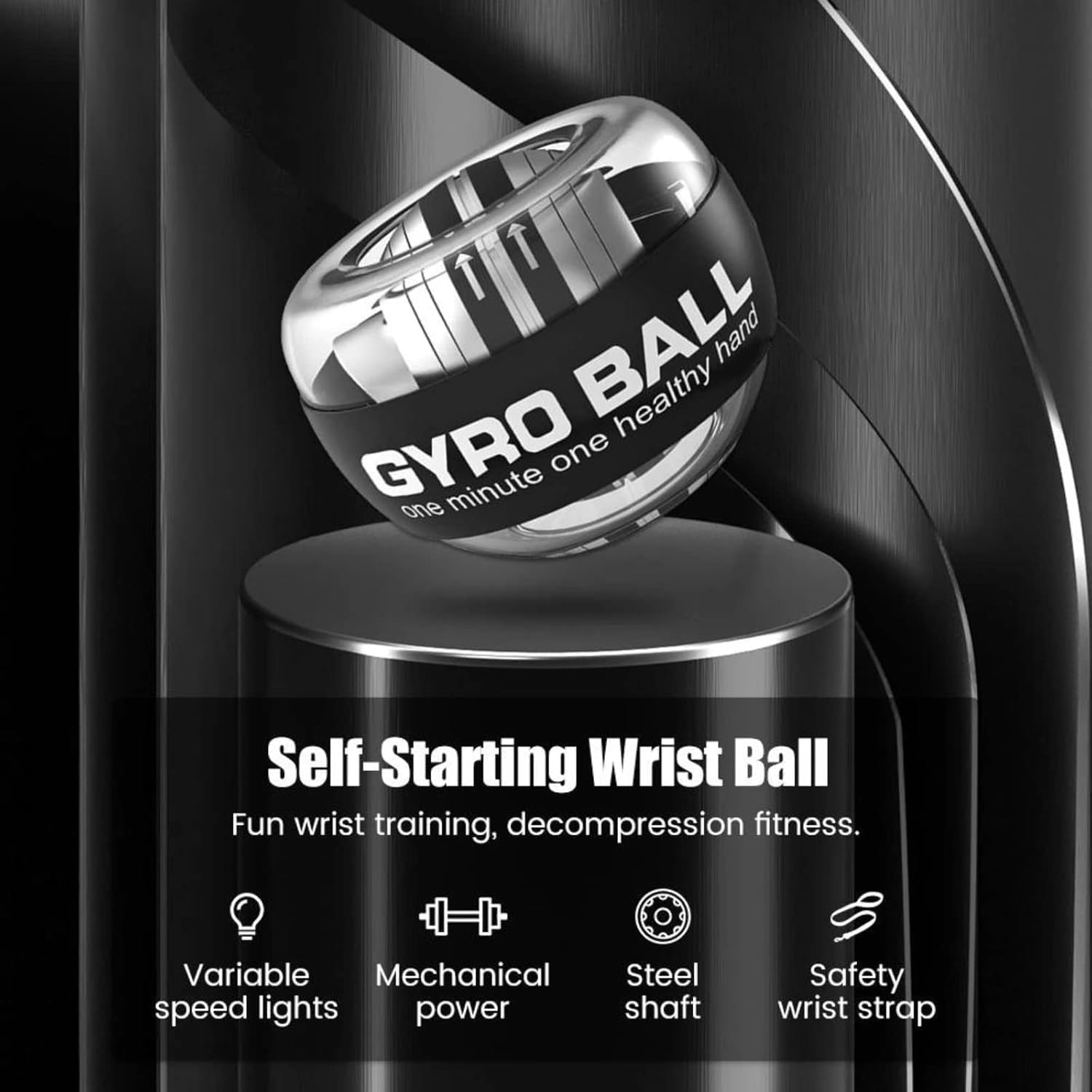 Zinc Gyro Ball - Wrist & Hand Strength Trainer -6