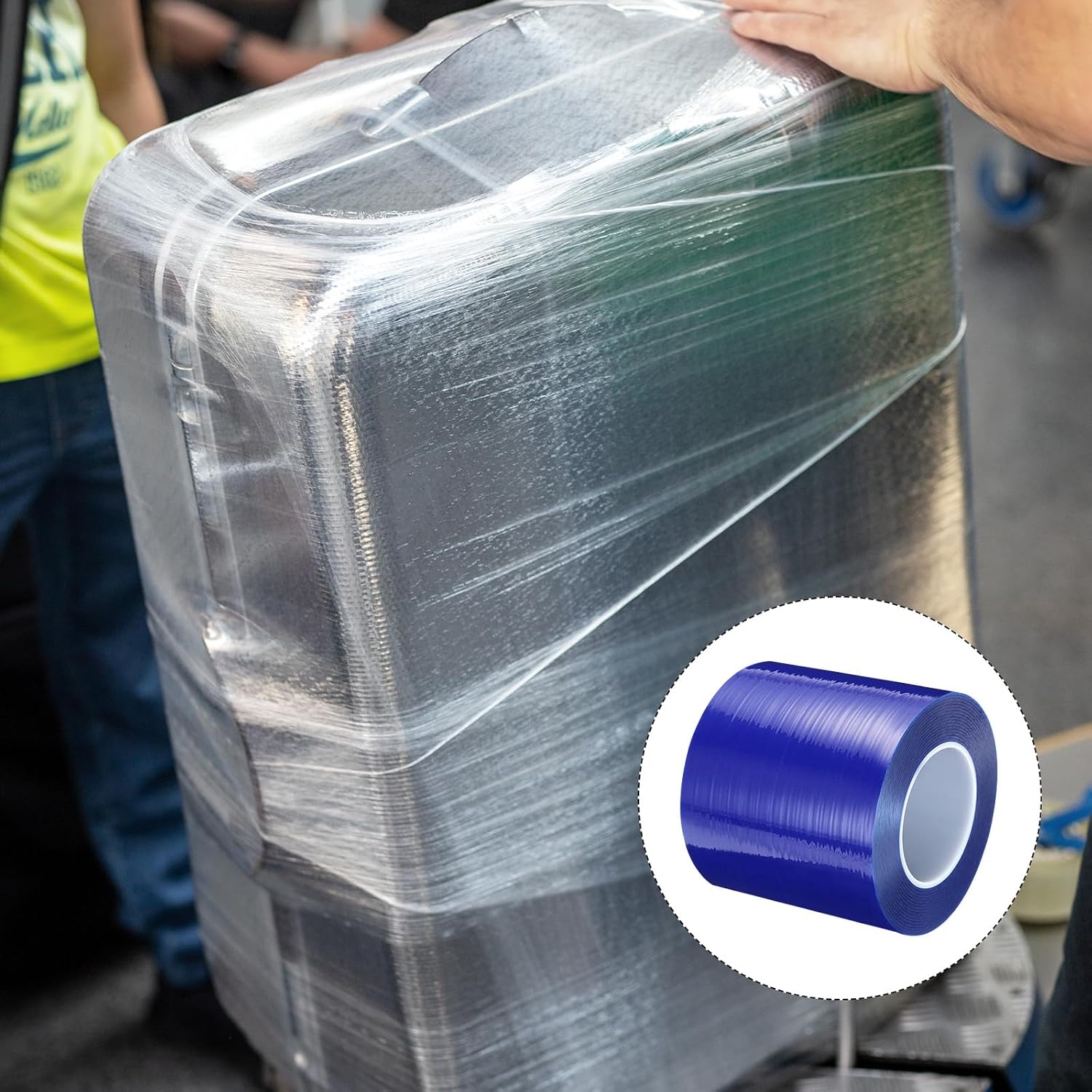 MECCANIXITY Removable Protective Film Tape, 4 7/10 Inch x 656 Ft Surface Protective Scratch Film Tape Roll for Furniture, Electrical Appliances, Blue