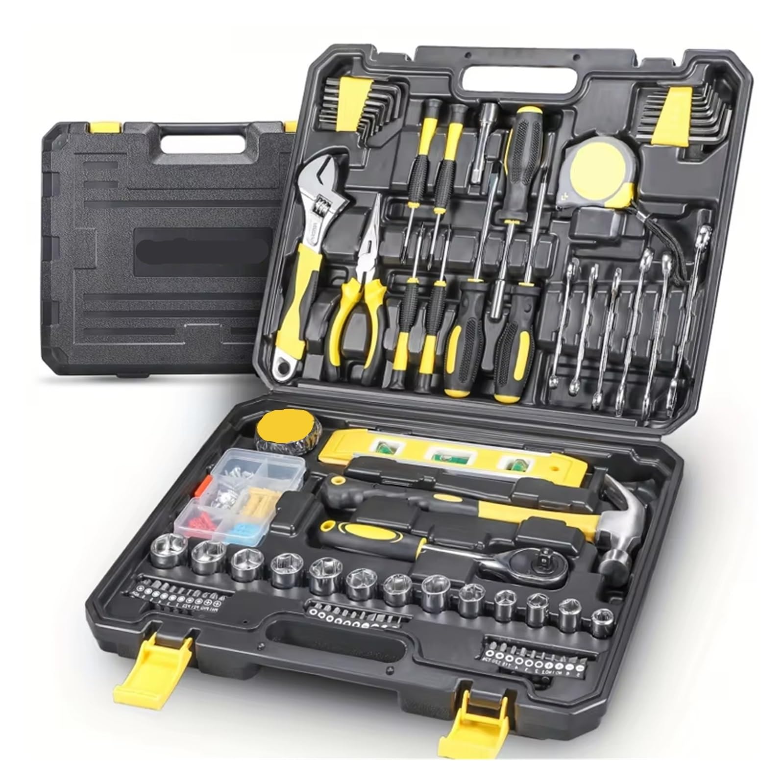 Ycenjepsaz Set 108 Pcs Home Tool Kit Diy Household Repair Maintenance Ac Mount Tool Wrench Pliers Screwdrivers Hammer Etc