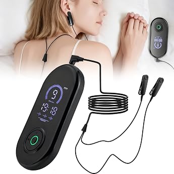 Advanced Sleep Aid Vagus Nerve Stimulation Device with Ear Clips Sleep Aid Device for Adults Reduces Anxiety Relieves Fatigue Microcurrent 3 Modes 9 Strengths USB Charging
