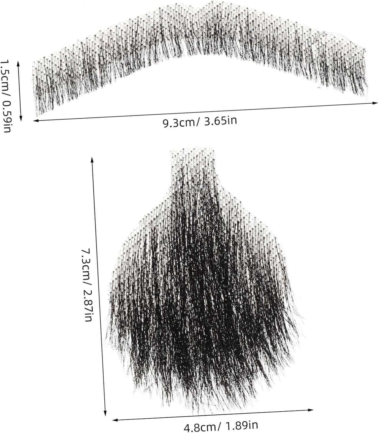 Mikinona Realistic Mustache and Beard Human Hair Black for Men