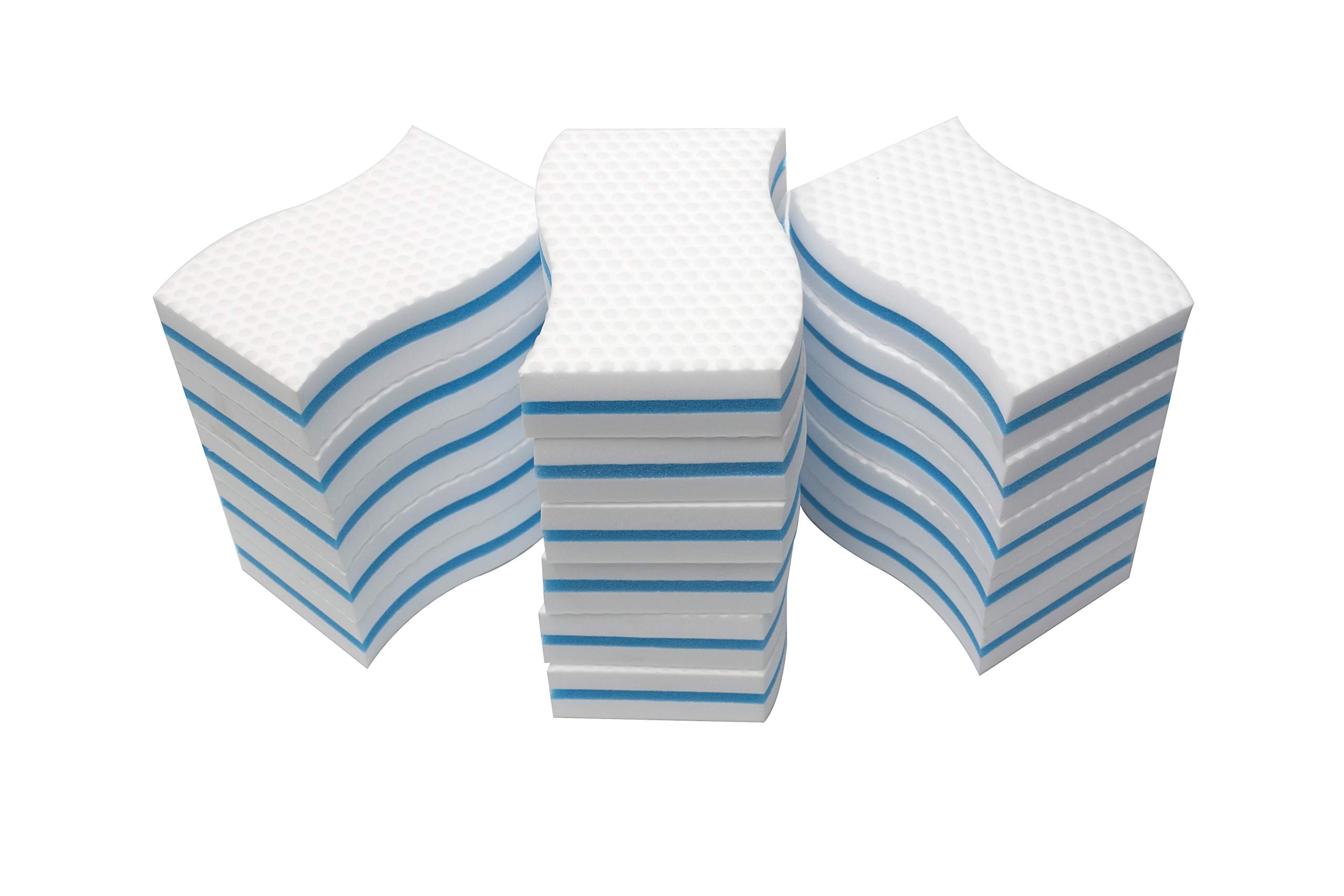 LTWHOME High Density Extra Large Magic Eraser Melamine Wave Cleaning Sponge for Car,Kitchen,Bathroom,Part Number XXLMSKHTC(Pack of 16)