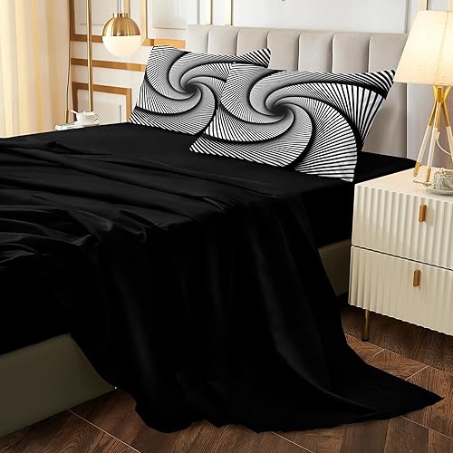 Miniatura 7 de Bedorm Juego de edredón tamaño Queen en una bolsa, color rosa y azul, con 1 edredón de mármol dorado, 1 sábana encimera, 1 sábana bajera de bolsillo