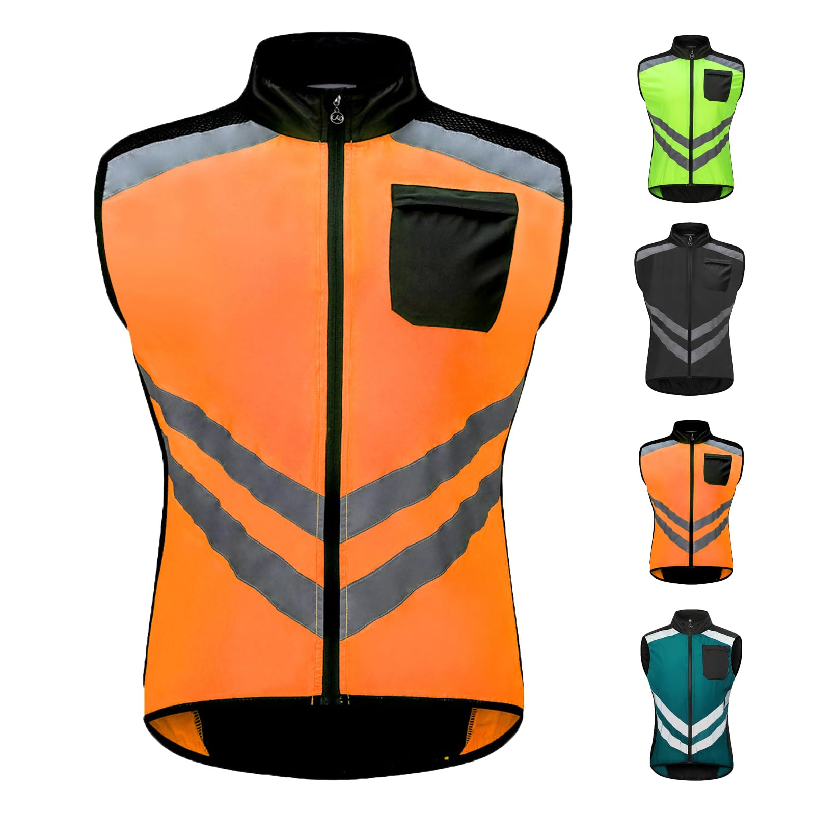 Chaleco de ciclismo de verano para hombre reflectante plegable deportivo para correr ultraligero transpirable corto para montar a caballo impermeable cortavientos sin mangas