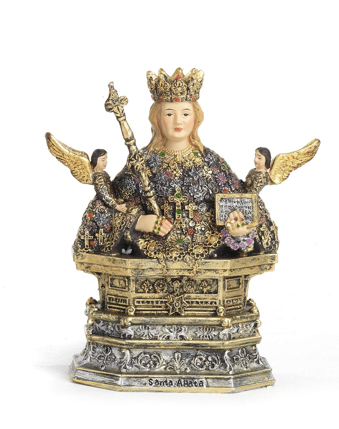 Paben Articoli Religiosi Mezzobusto Sant'Agata 10cm in Resina