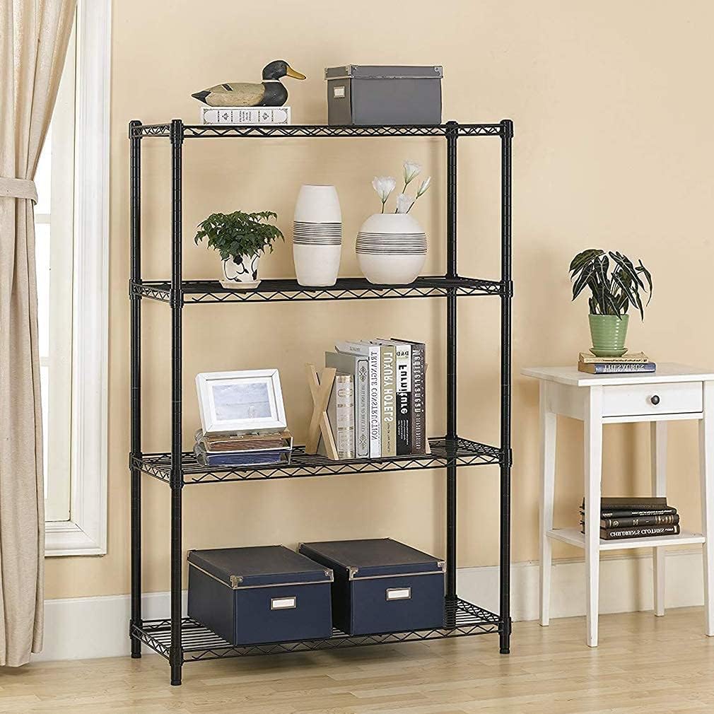 Prоmо 40% оƒƒ 4 Tier Wire Shelving Rack Wire Shelving Unit, Metal Steel Shelves Adjustable Storage Organizer,1000 LBS Capacity, 54 H x 36 W x 14 D, Garage Shelving Rack for Office Kitchen Pantry Black