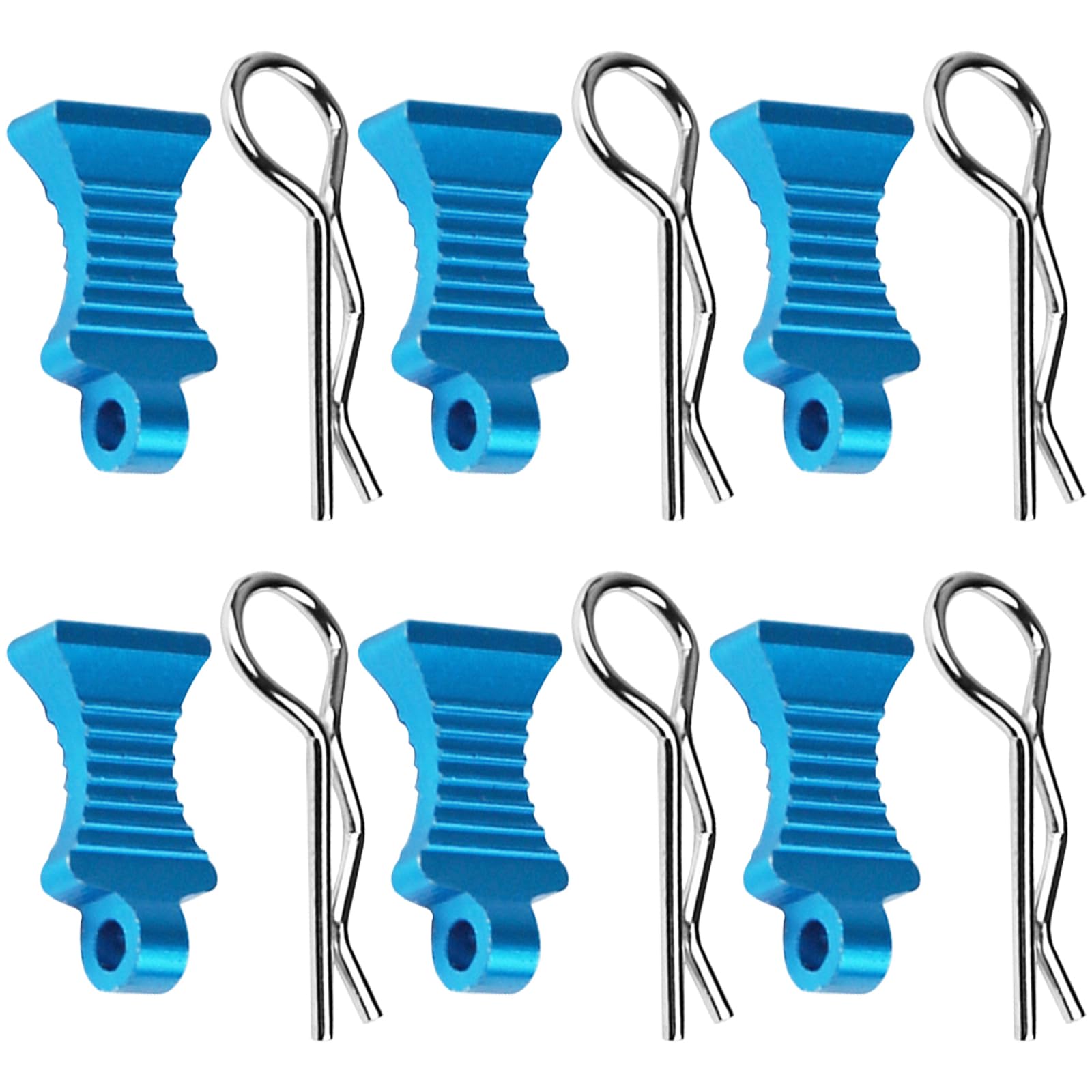 6-Pack RC Body Clips With Pull Tabs & Mounting Bracket For 1/10 Scale Crawlers (Blue) - View #8