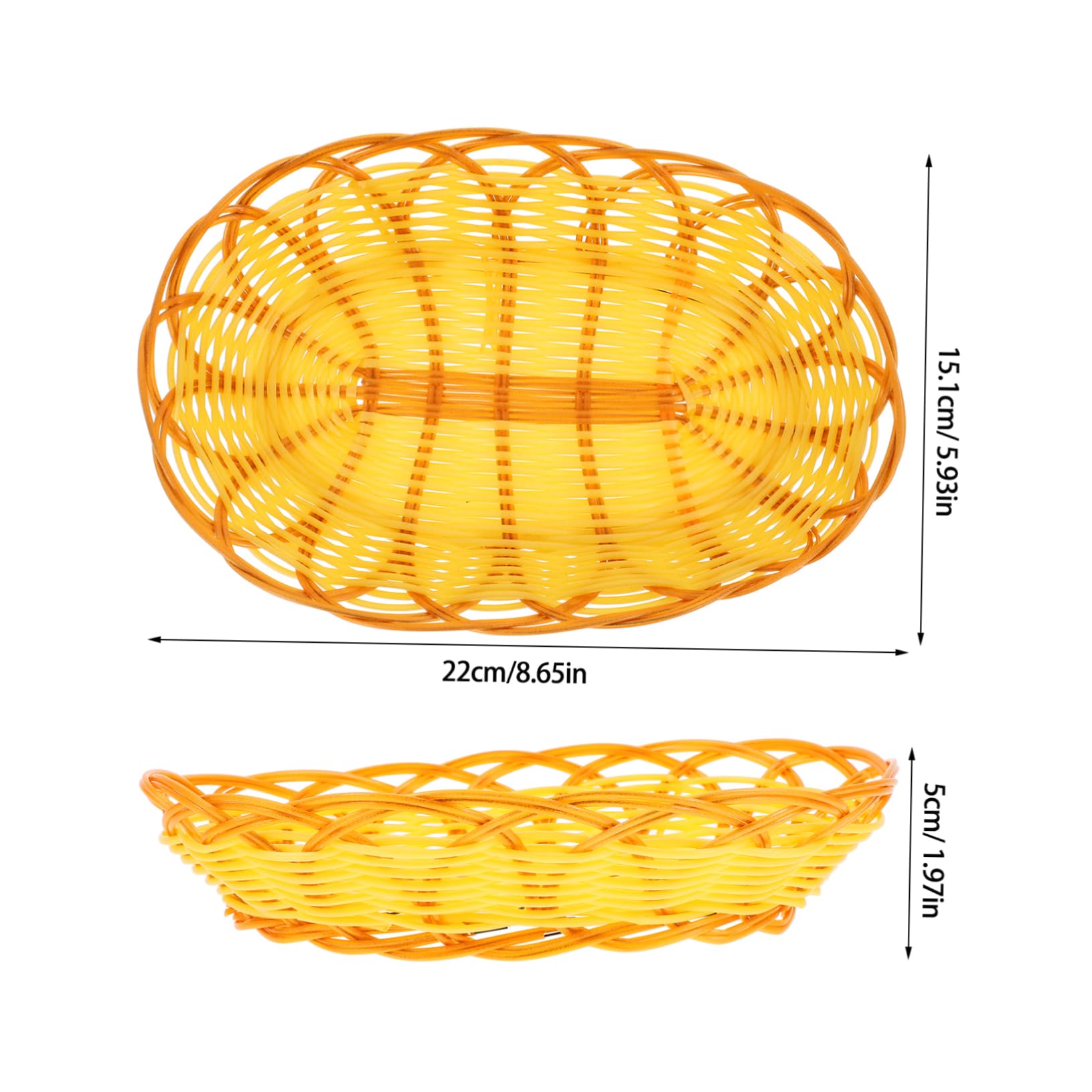 MUCKLILY Imitation Rattan Woven Fast Food Basket Versatile Bread Holder Snack Platter for Restaurants Kitchen and Home Decor Decorative Storage
