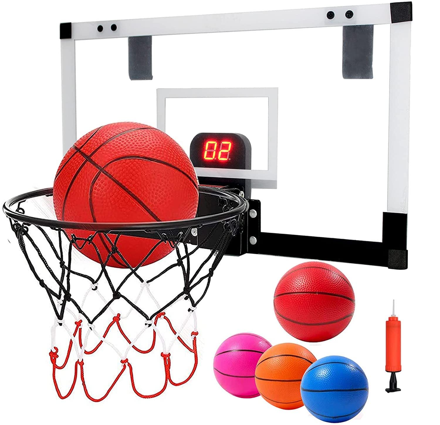 BERYLED Mini Canasta De Baloncesto Para Puerta O Pared – Set Completo Con 2 Pelotas Y Bomba, Ideal Para Niños Y Adultos